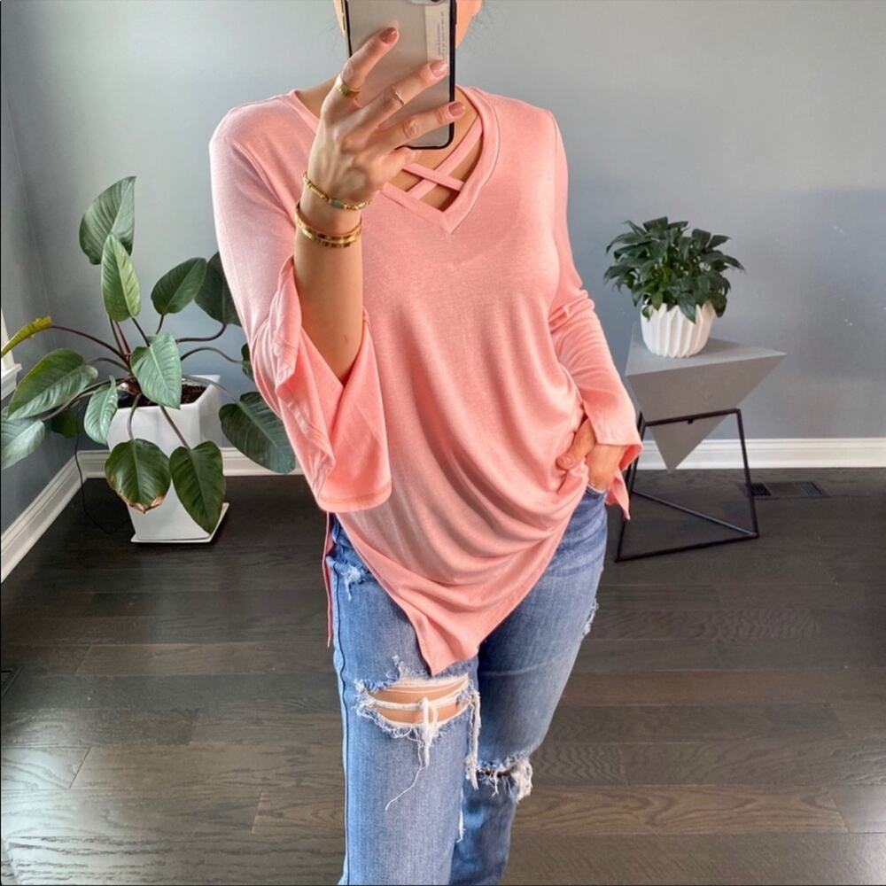 Sexy Criss Cross Top in Blush Size Medium
